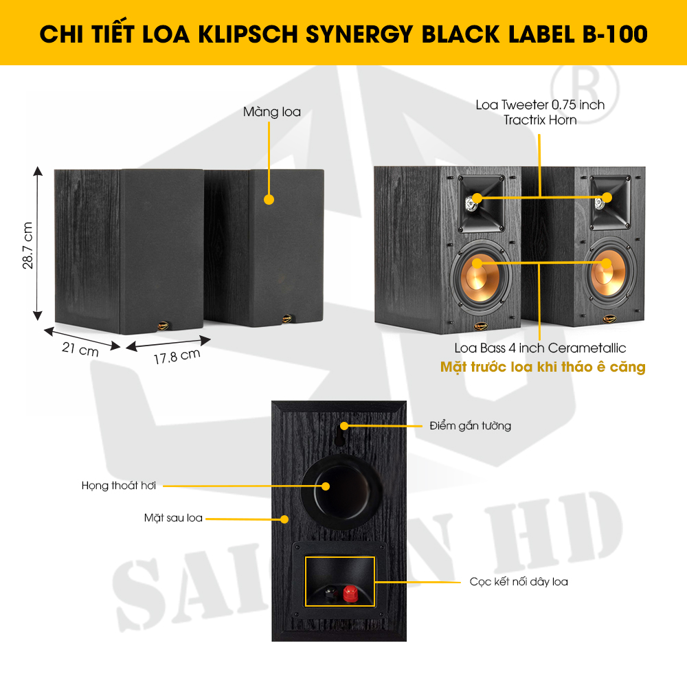 KLIPSCH B-100-BLACK Synergy Black Label Bookshelf Speakers with a